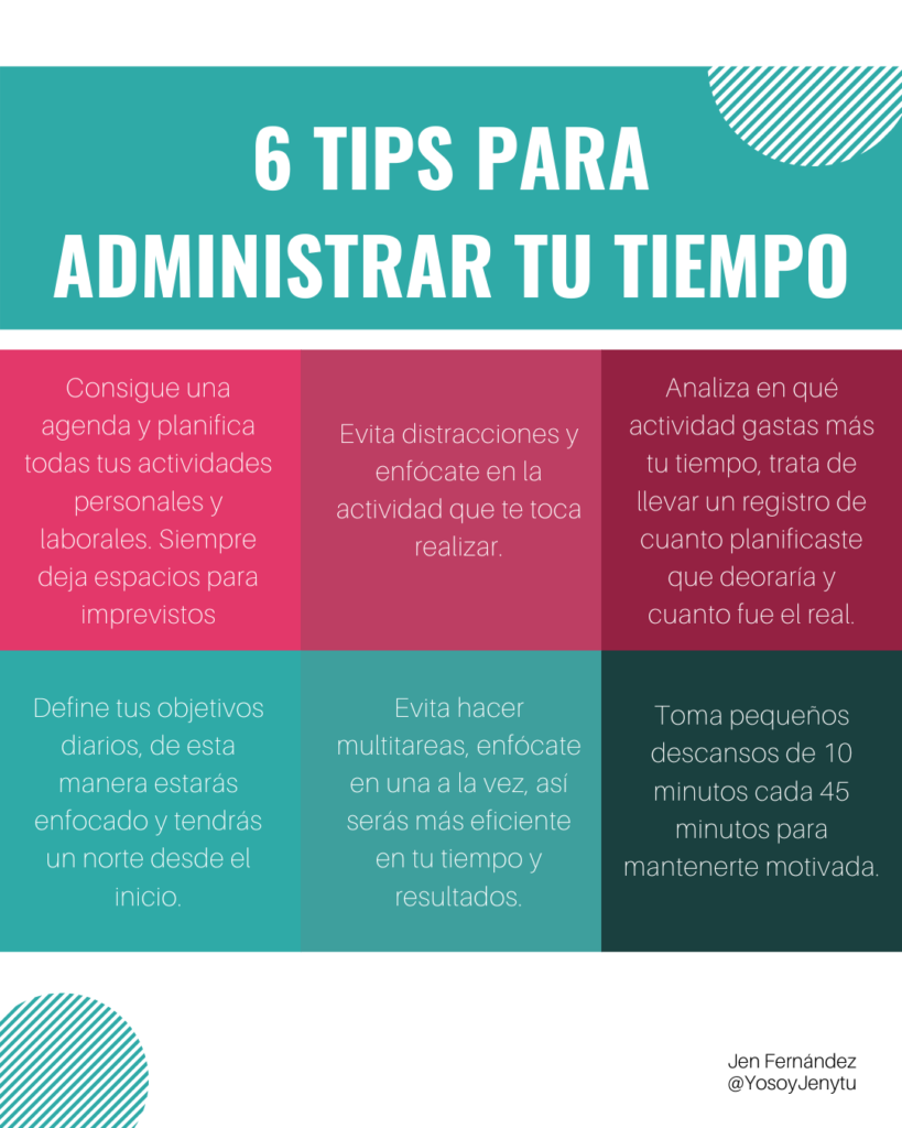 ADMINISTRA TU TIEMPO CON ESTOS CONSEJOS