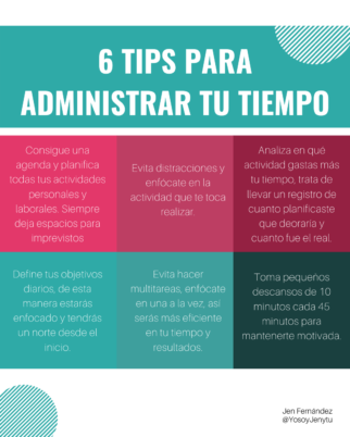 ADMINISTRA TU TIEMPO CON ESTOS CONSEJOS